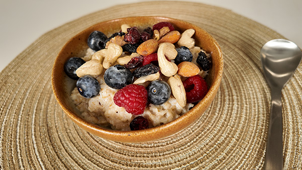 Colorful Berry-Nutty Oatmeal Bowl